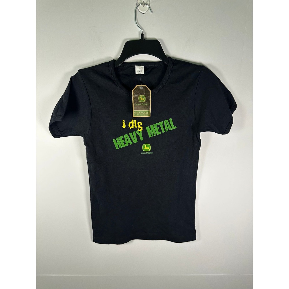 John Deere Shirt Youth L I Dig Heavy Metal Graphic Short Sleeve NWT